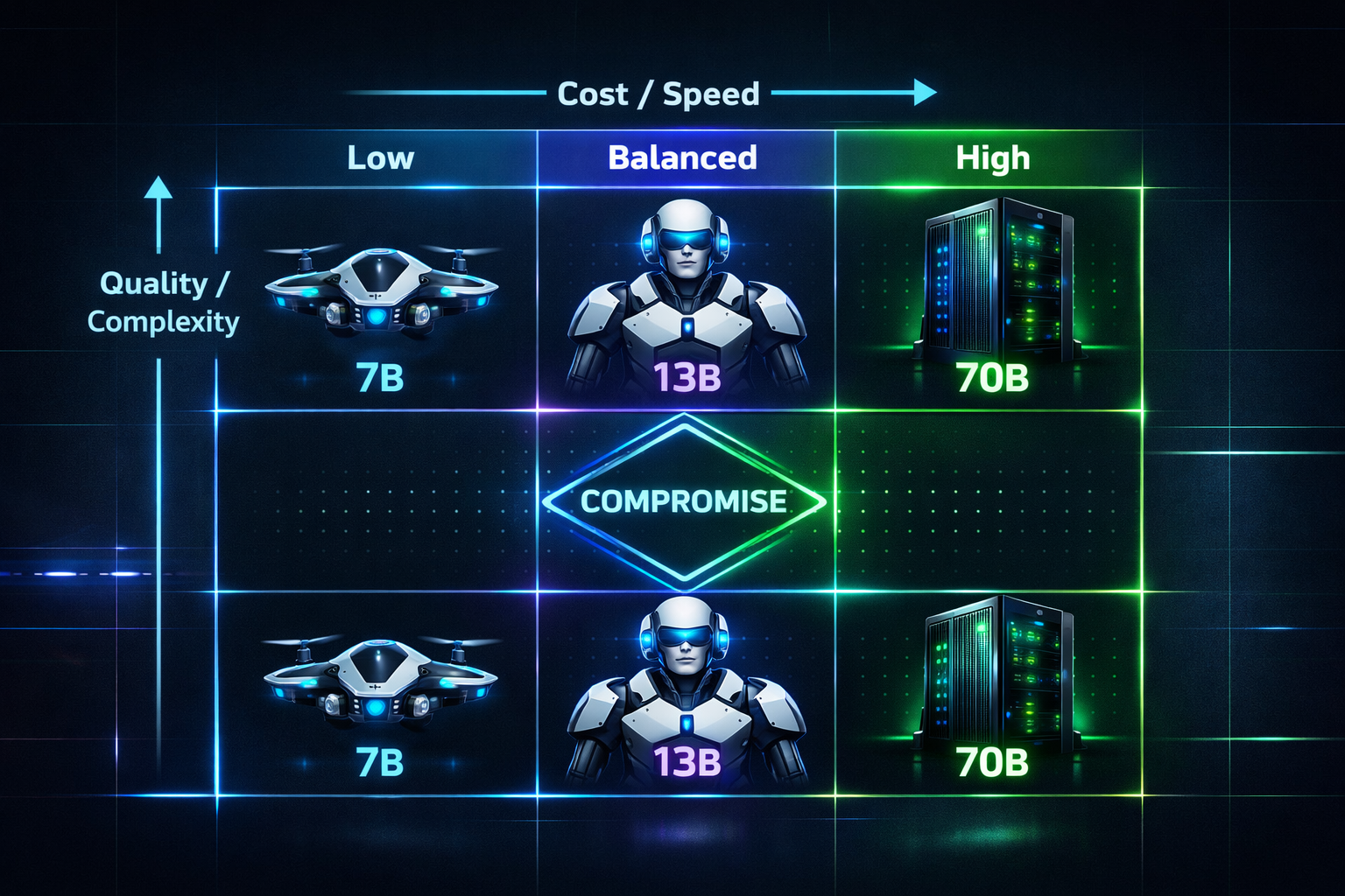 Выбор размера LLM: 7B, 13B, 70B или 400B параметров? Практическое руководство по компромиссам